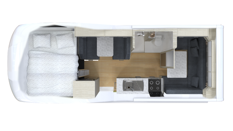 Cruisin, 6 Berth Deluxe, Floorplan Day