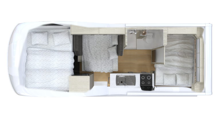 Cruisin, 6 Berth Deluxe, Floorplan Night