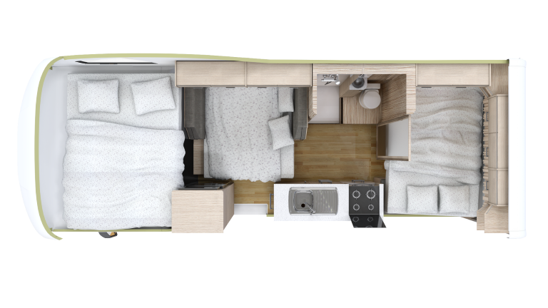 Cruisin, 6 Berth Discovery, Floorplan Night