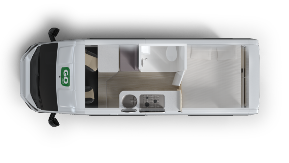 Go Cheap 2 Berth Tamar Campervan, Floorplan