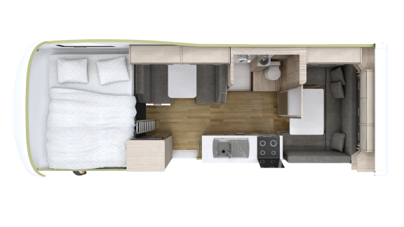 Go Cheap, 6 Berth Derwent Campervan, Floorplan Day