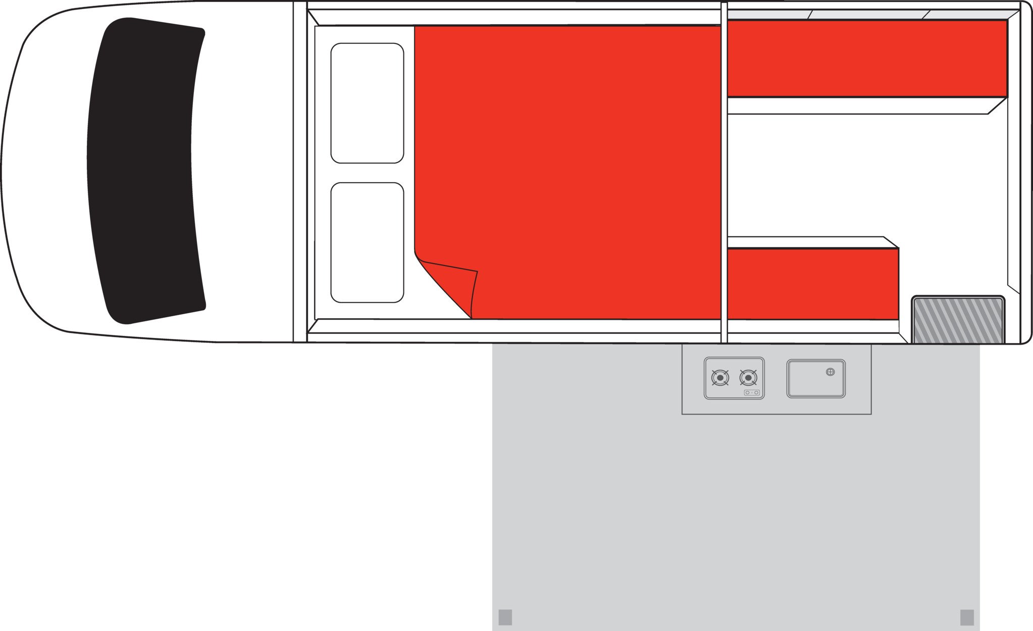 Mighty, 2 Berth 4WD, Floorplan