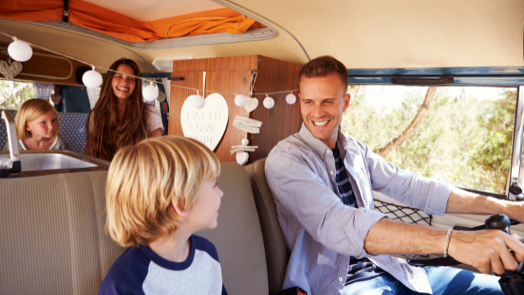 camper met kinderen