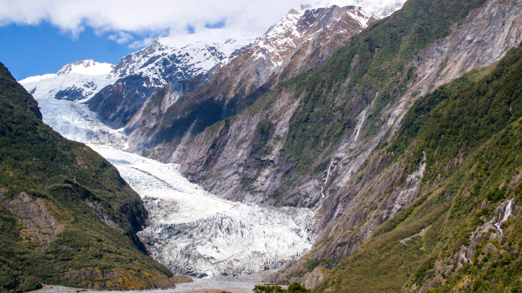 Landschap van Franz Josef Glacier in Nieuw-Zeeland