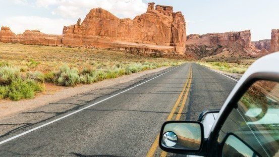 Roadtrip-in-Amerika auto spiegel