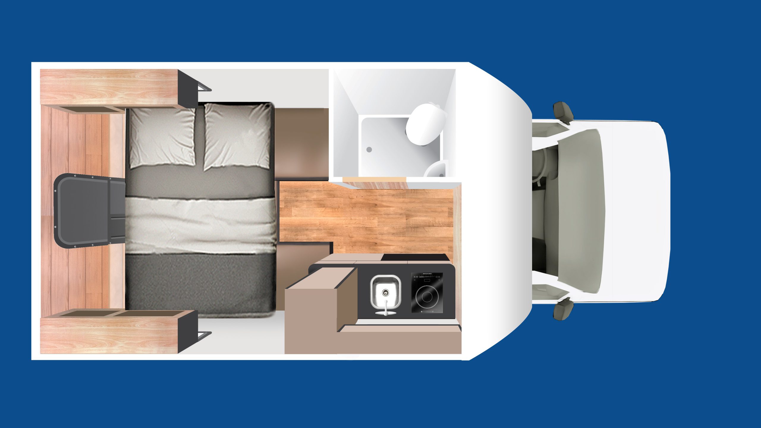 Cruise America, C18 Ultra Compact, Floorplan Night