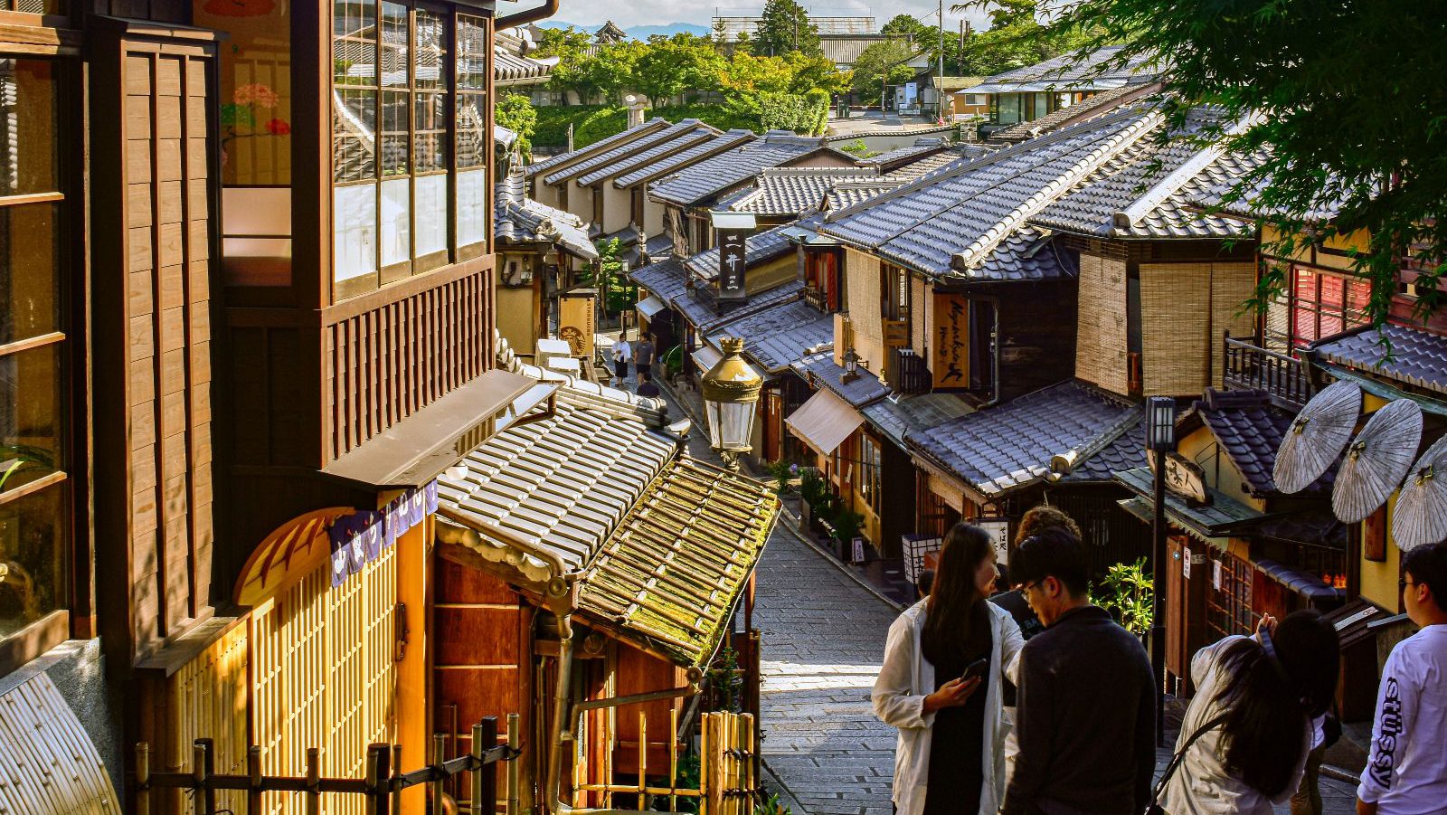 Rondreis Japan, Kyoto, Excursie Wandeltour, Straat Met Locals