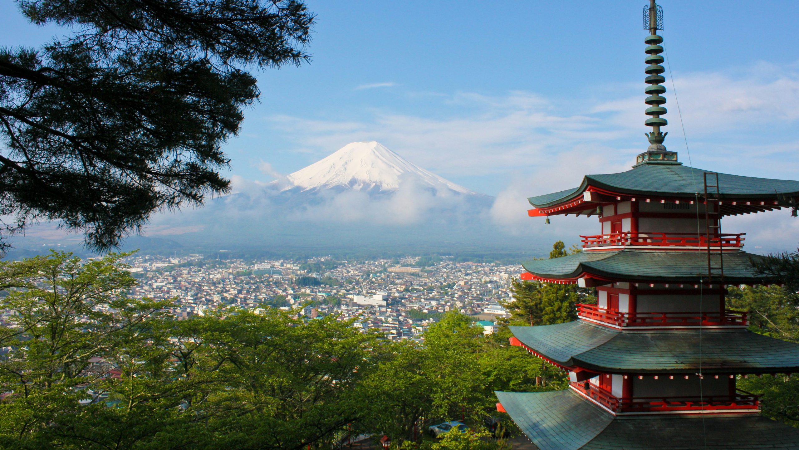 Rondreis Japan, Tokyo, Excursie Dagtour Mount Fuji & Hakone, Pagoda Met Uitzicht Op Mount Fuji