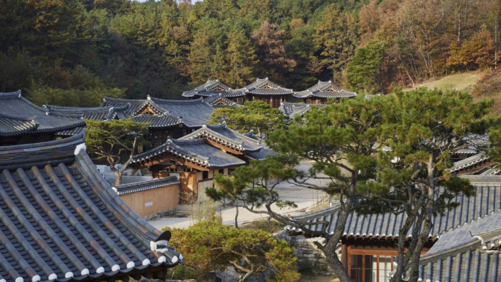 Rondreis Zuid Korea, Andong, Rakkojae Hahoe Hanok Hotel, Buitenaanzicht