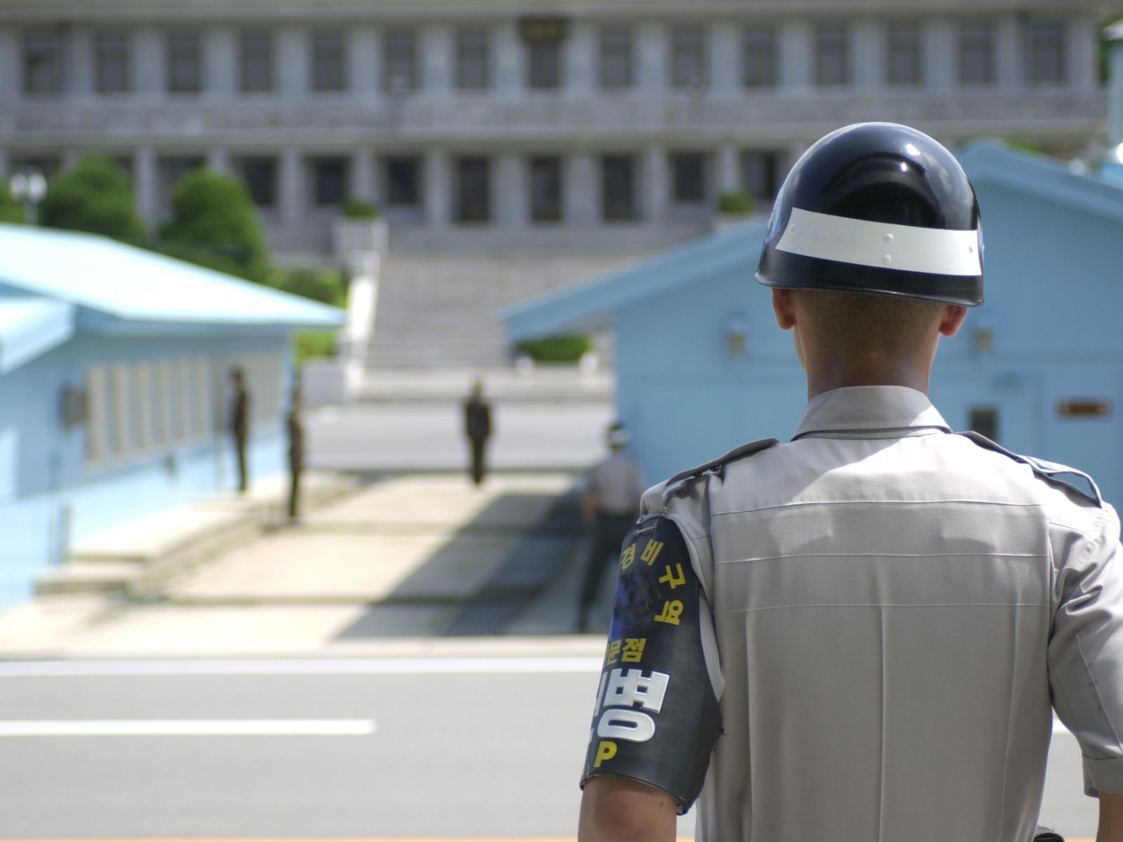 Rondreis Zuid Korea, DMZ Demilitarized Zone, Bewaker Guard