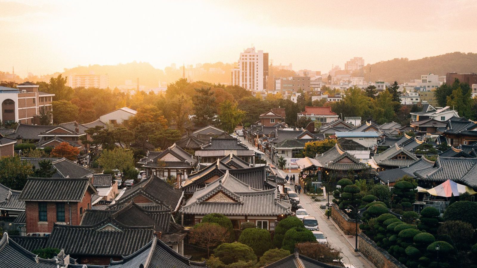 Rondreis Zuid Korea, Jeonju, Stad Van Bovenaf