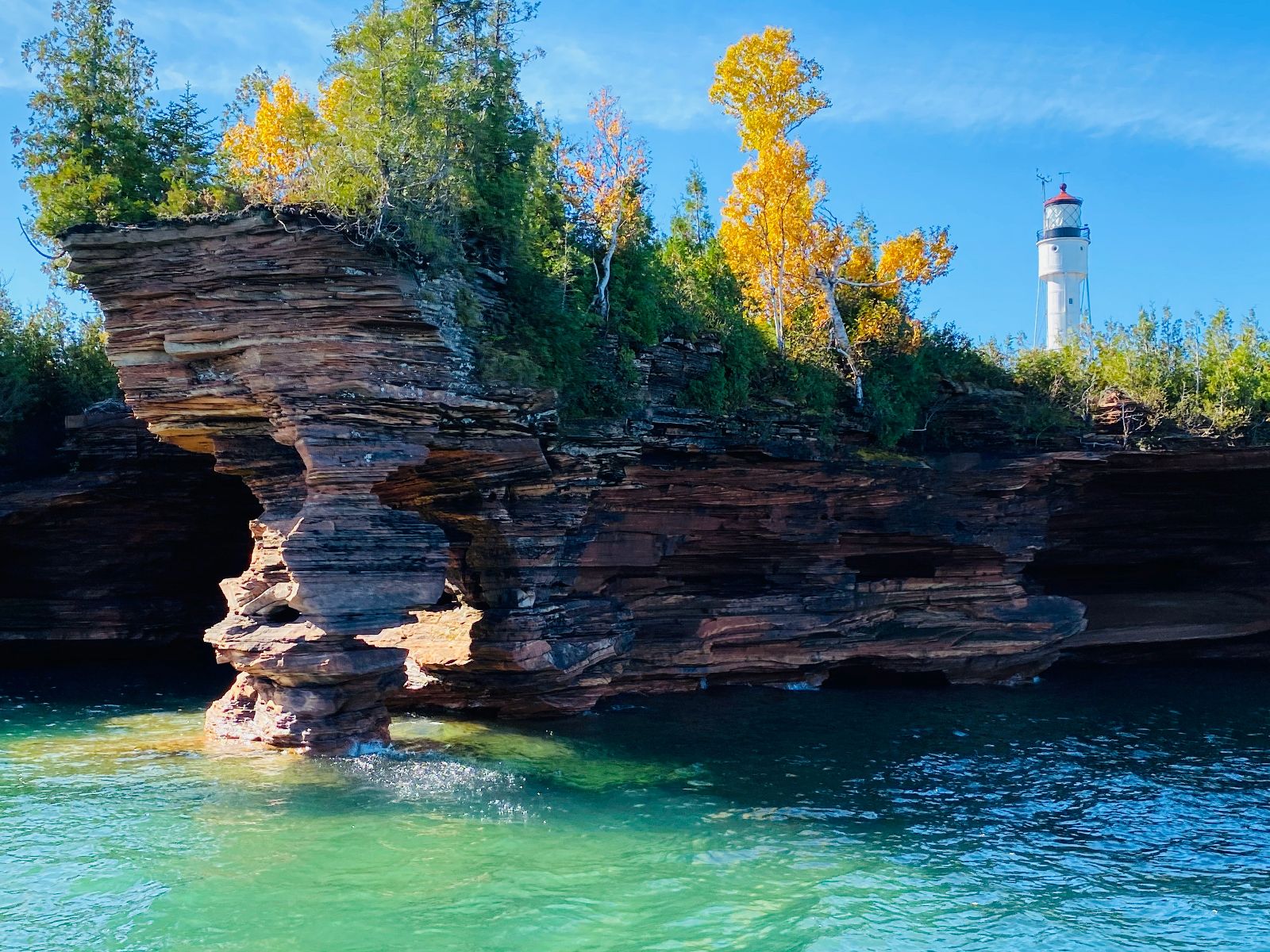 Rondreis Amerika, Apostle Island National Lakeshore, Kustlijn Blauw Water