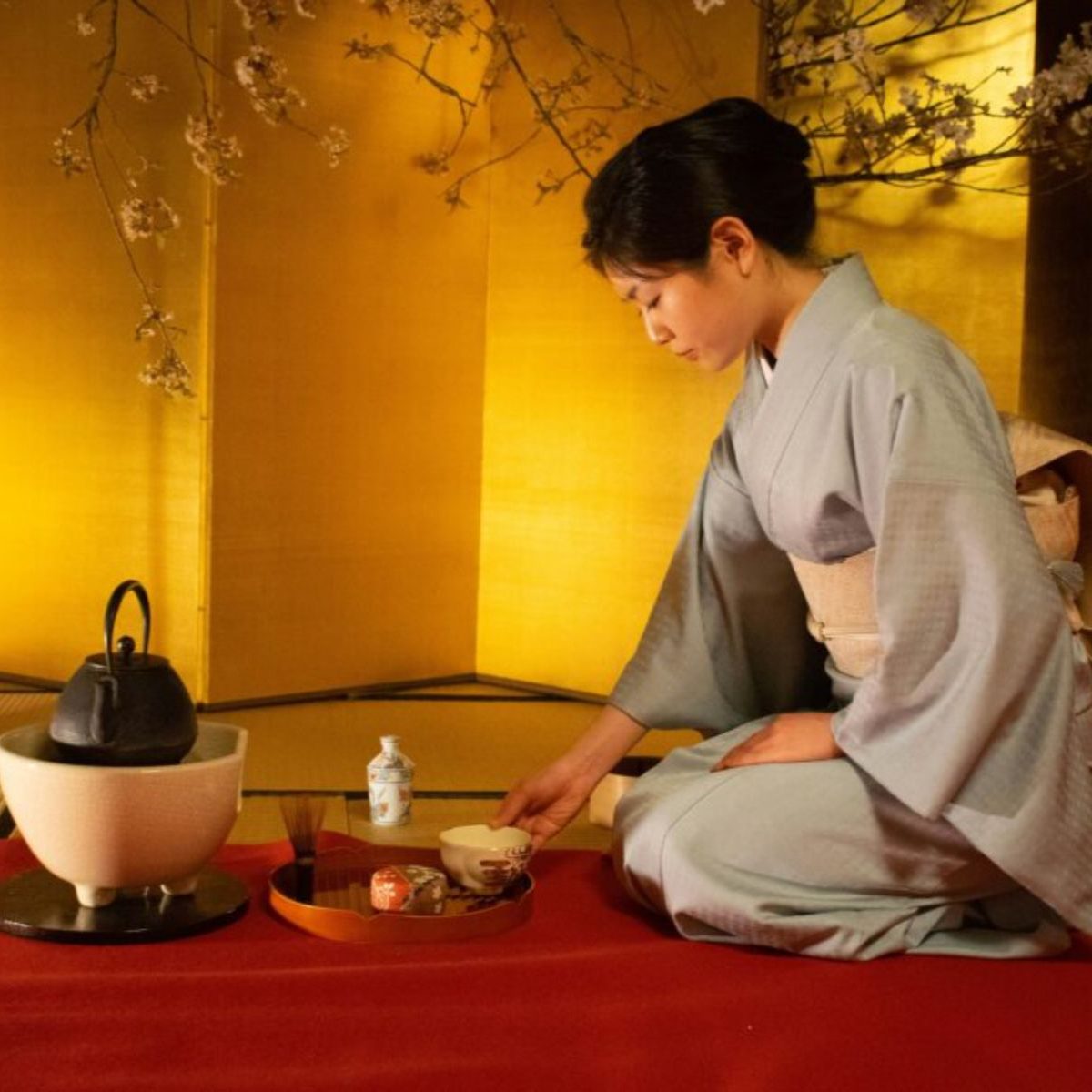 Rondreis Japan, Kyoto, Thee ceremonie, Thee in kopjes