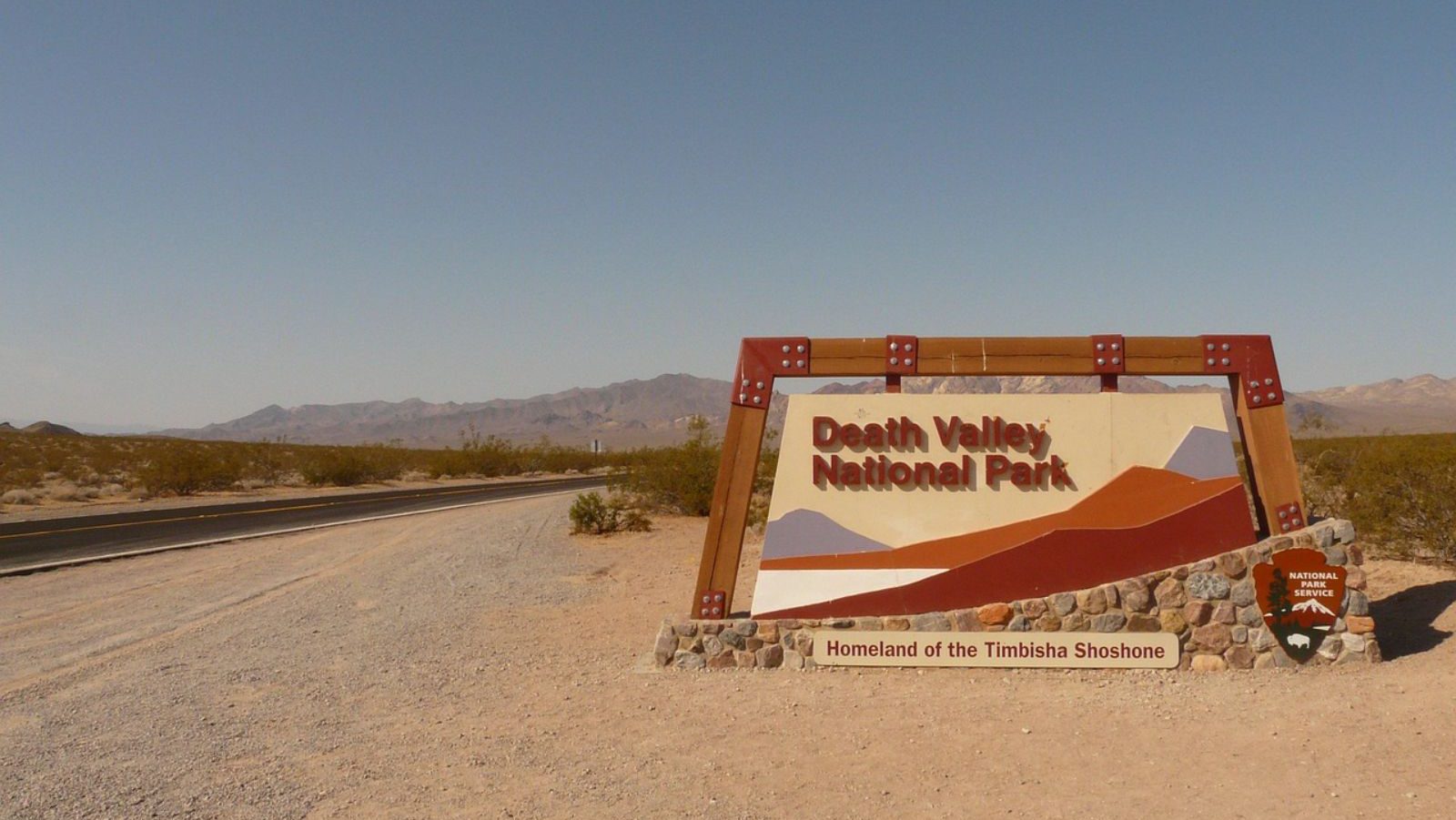 Rondreis Amerika, Death Valley National Park, bord voor Death Valley National Park