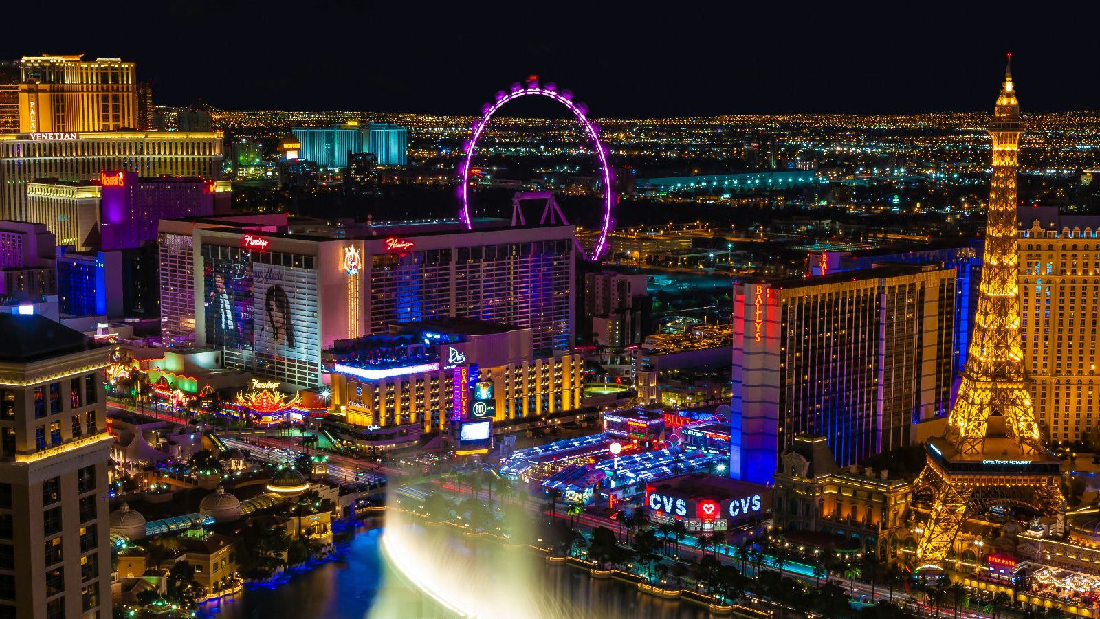 Rondreis Amerika, Las Vegas, belichting in de nacht