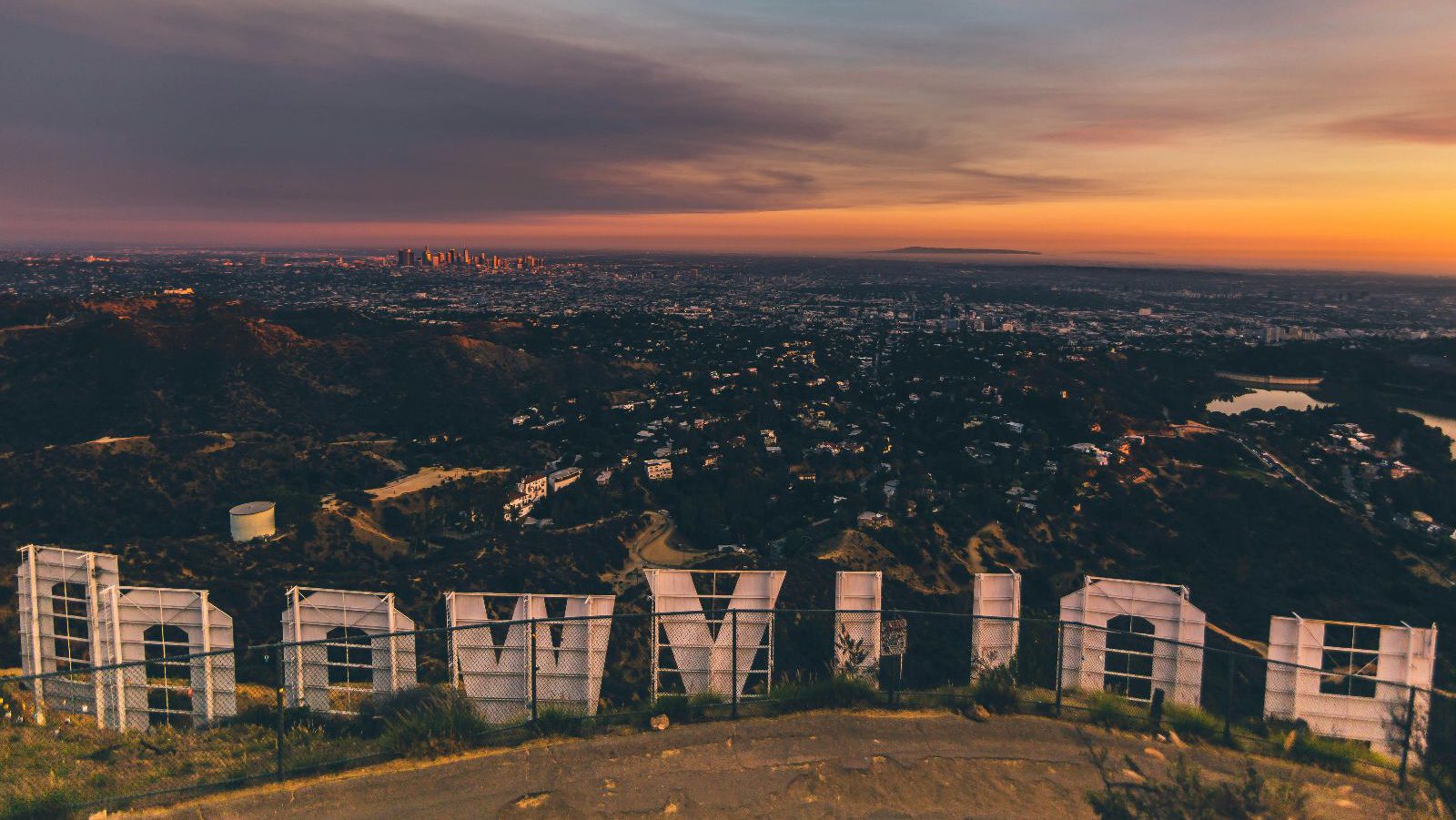 Rondreis Amerika, Los Angeles, uitzicht vanaf het hollywood bord