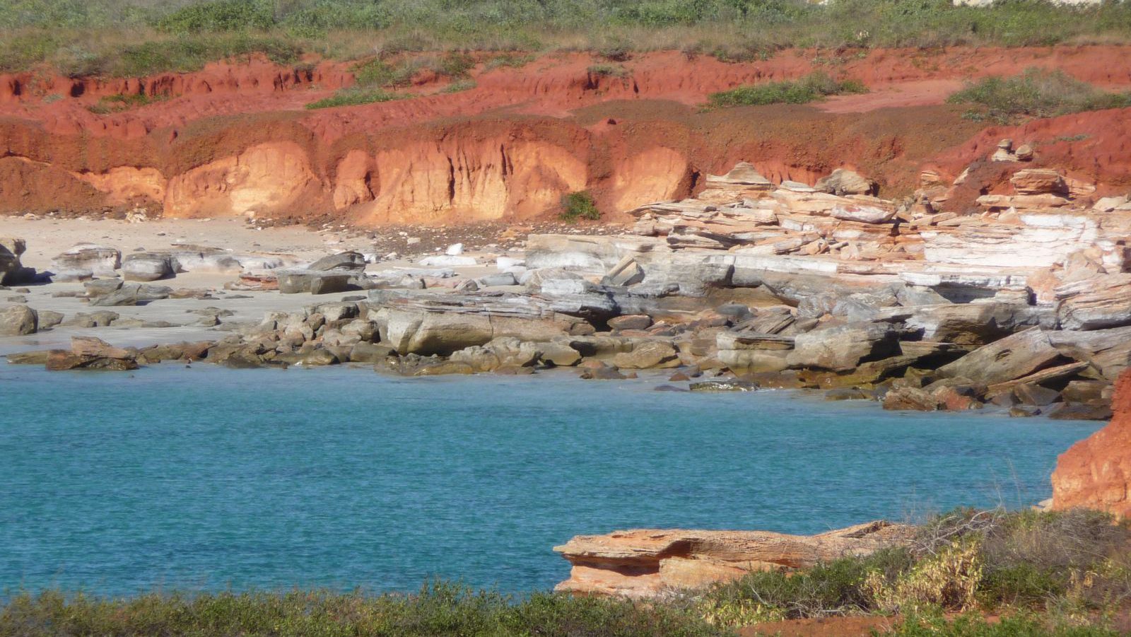 Rondreis Australië, Broome, rode rotsen en blauw water