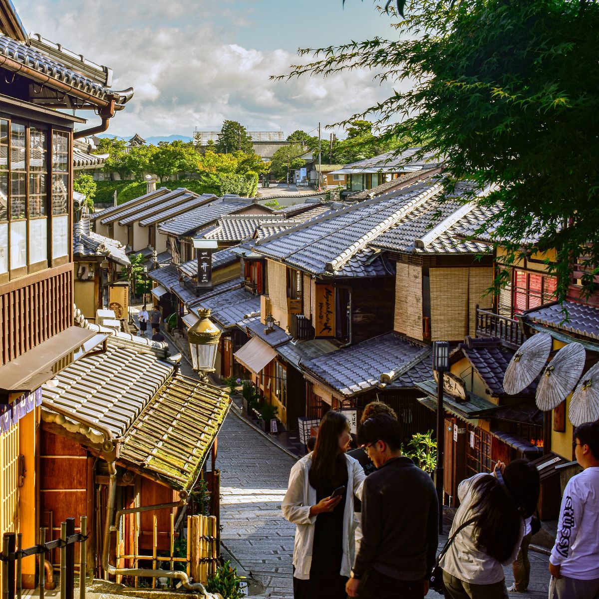Rondreis Japan, Kyoto, Excursie Wandeltour, Straat Met Locals
