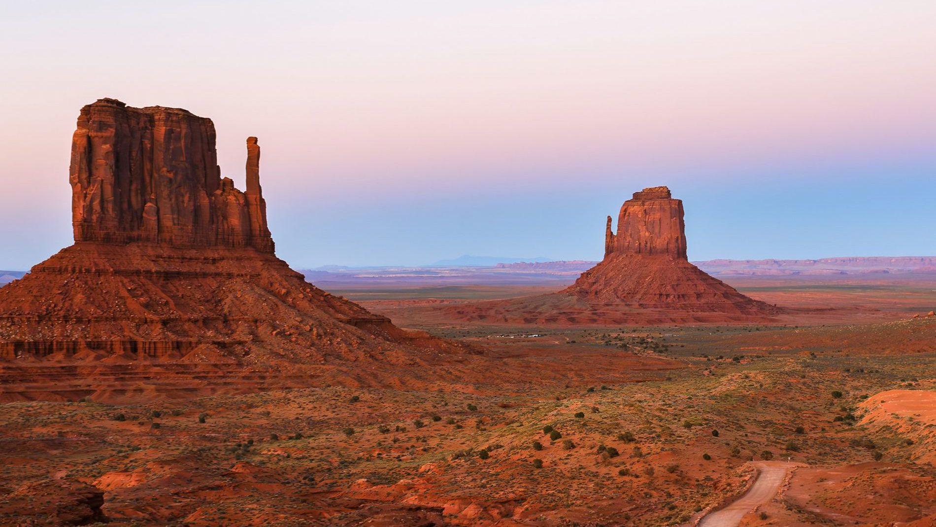 Rondreis Amerika, Arizona, Monument valley, uitzicht bij zonsondergang