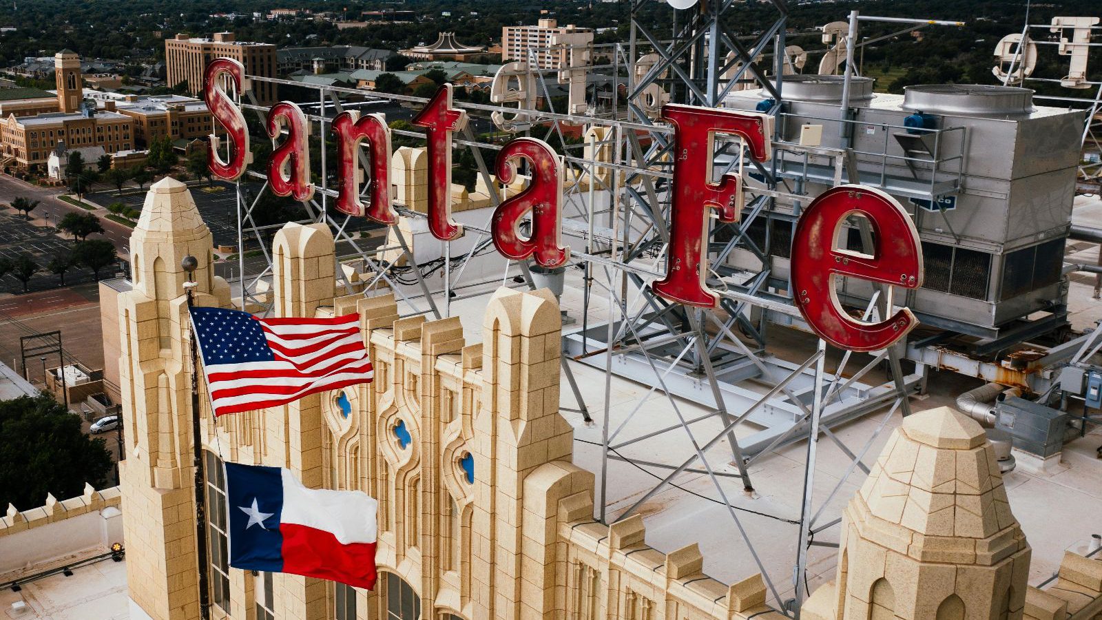 Rondreis Amerika, Santa Fe, Gebouw Met Belettering Santa Fe