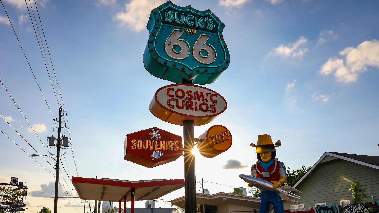 Rondreis Amerika, Tulsa, Route 66 Bord
