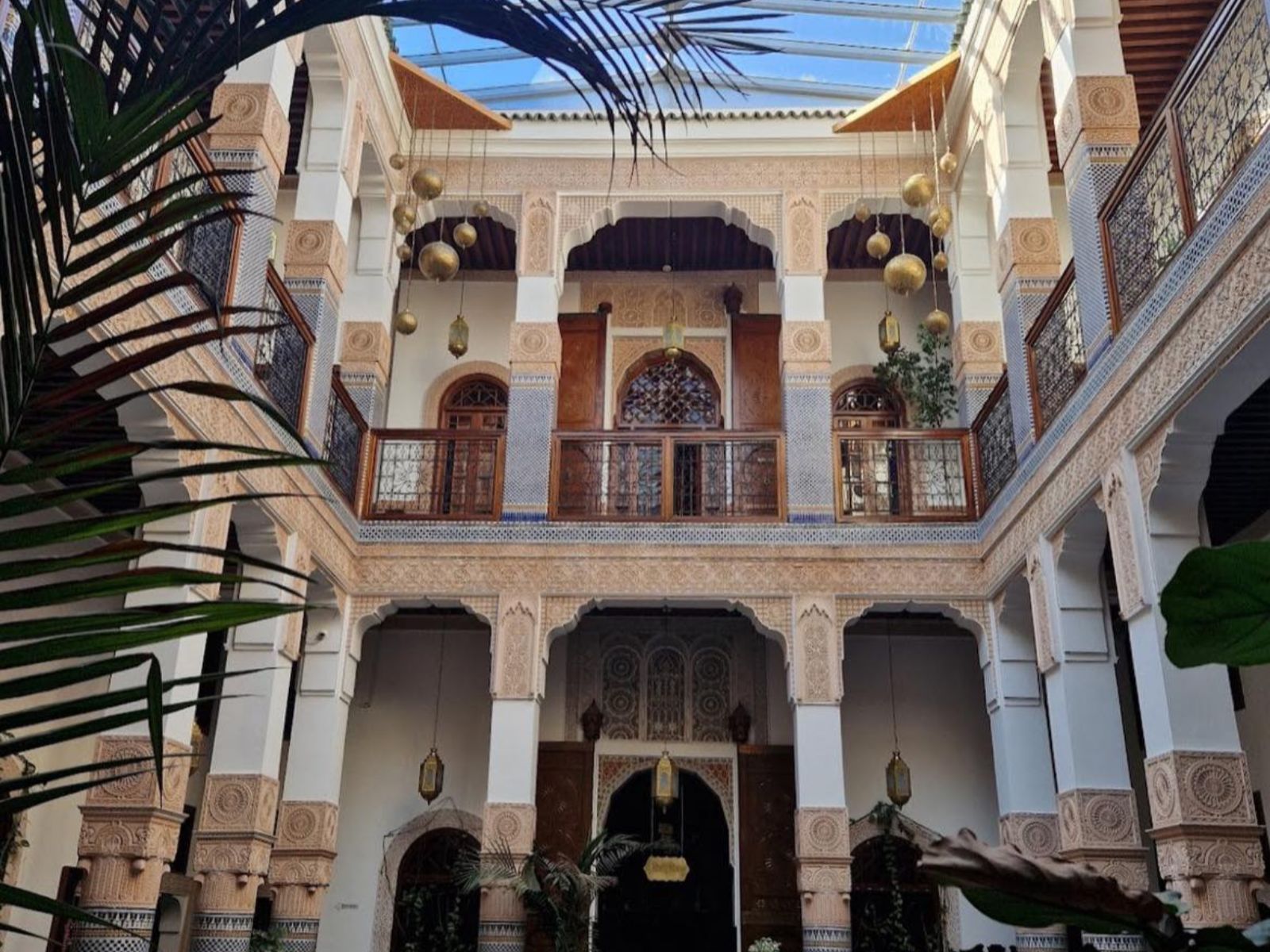 Rondreis Marokko, Fès, Riad Myra, interieur binnenkant hotel