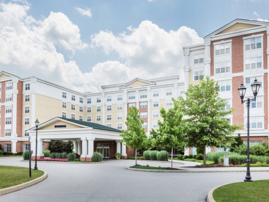 Rondreis Amerika, Gettysburg, Wyndham Gettysburg, vooraanzicht accommodatie