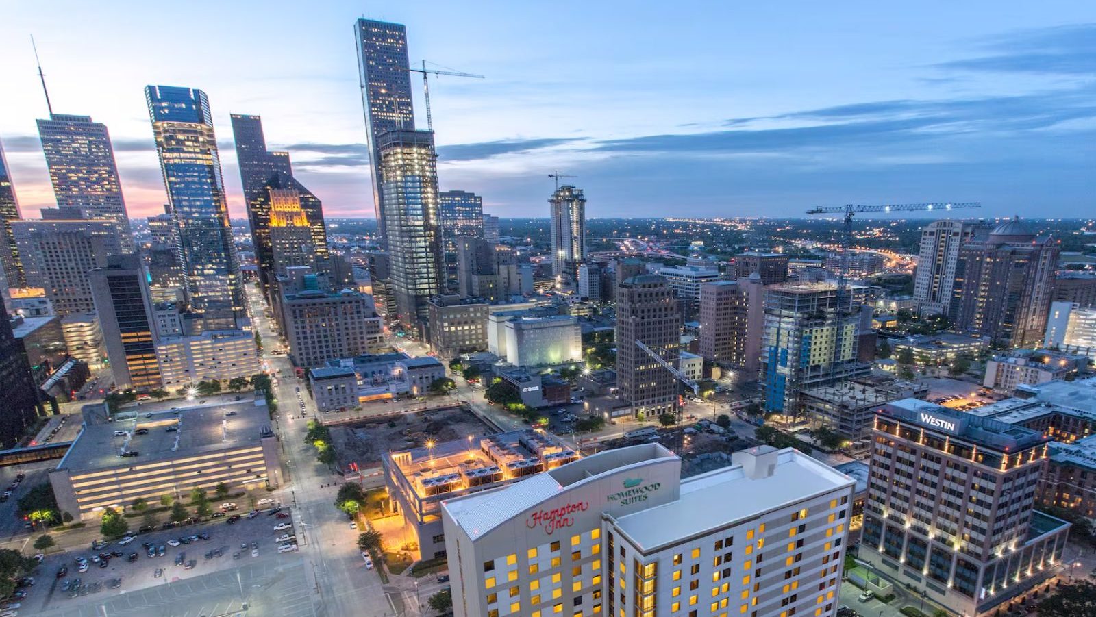 Rondreis Amerika, Houston, Hampton Inn Houston Downtown, hotel en omgeving
