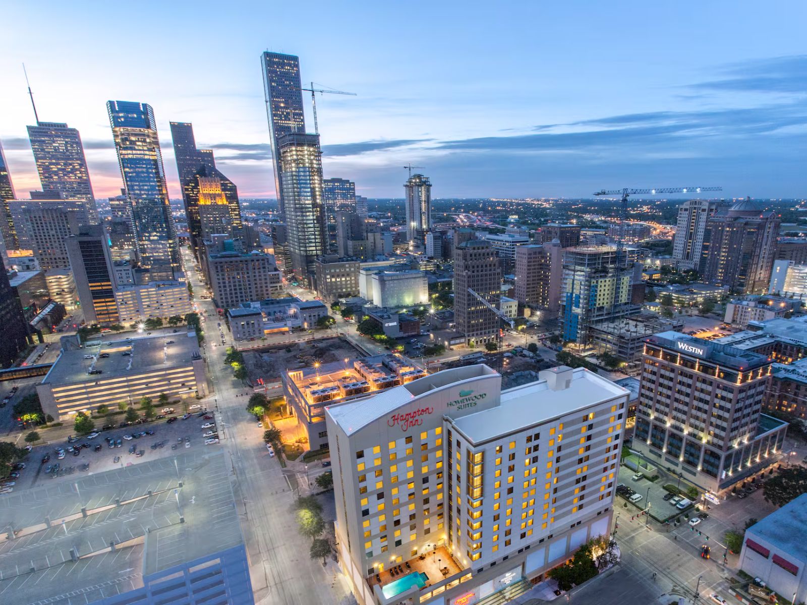 Rondreis Amerika, Houston, Hampton Inn Houston Downtown, hotel en omgeving