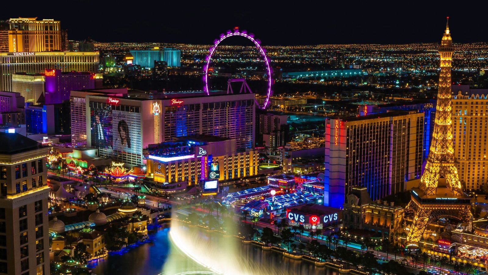 Rondreis Amerika, Las Vegas, belichting in de nacht
